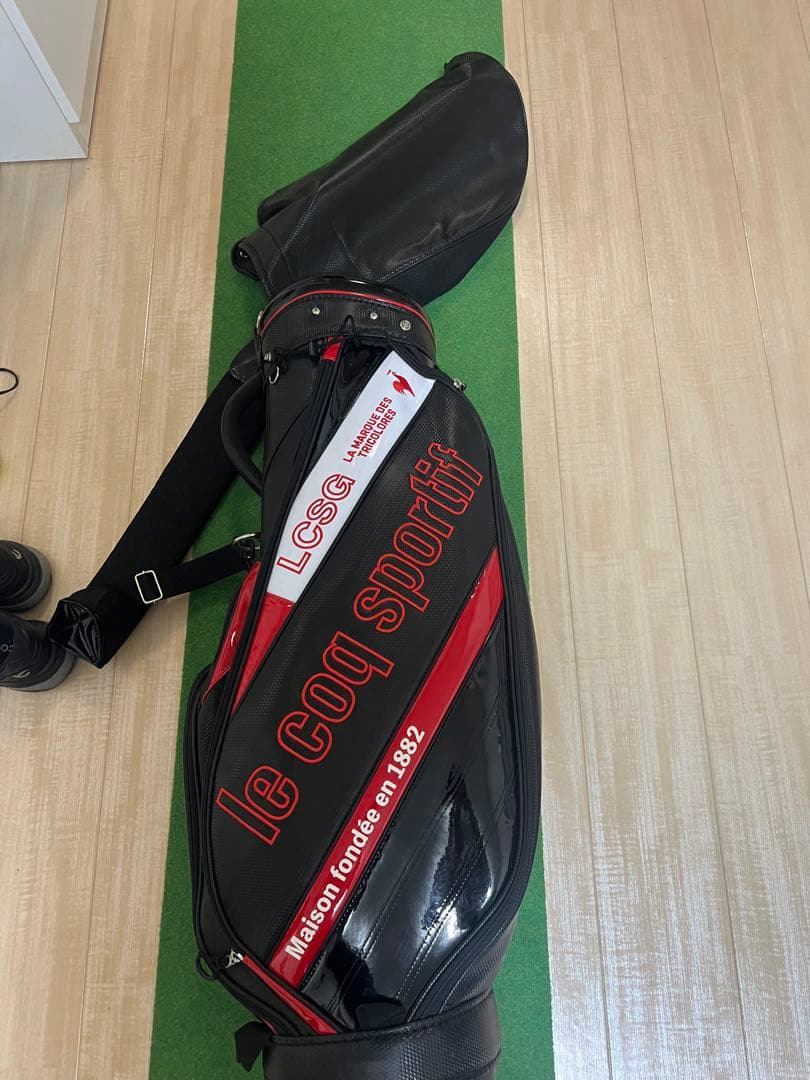 le coq sportif ゴルフバッグ 黒赤