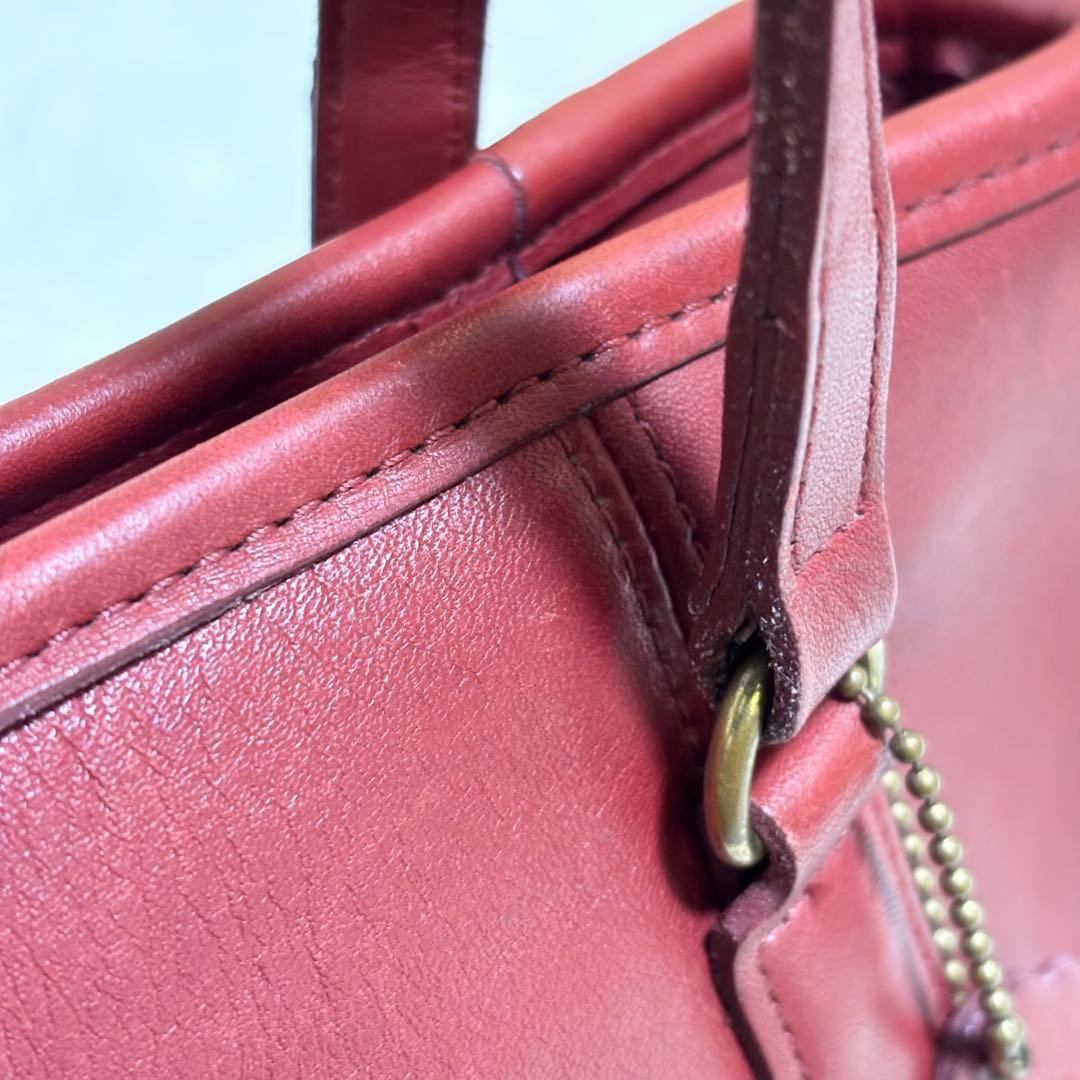 ✨美品✨ オールドコーチ オールレザー トートバッグ レッド 9996