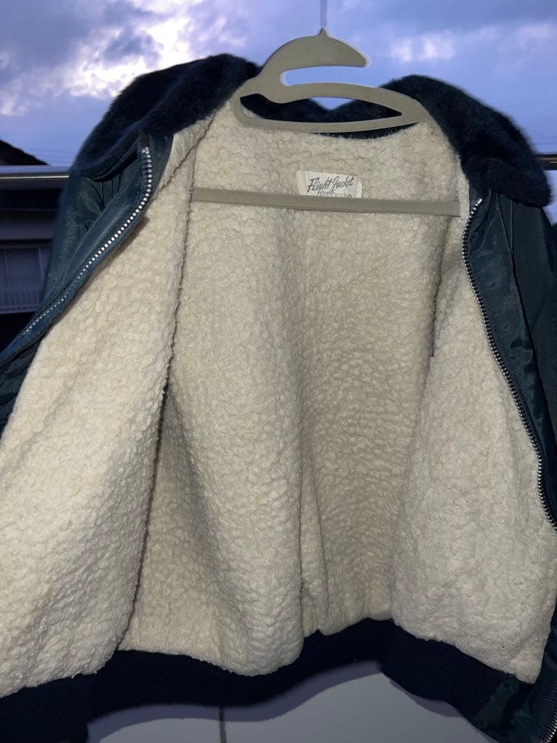 ブラックフライトジャケット ファー襟付き ミリタリー USA製