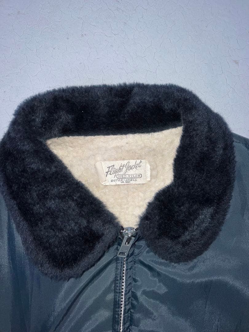 ブラックフライトジャケット ファー襟付き ミリタリー USA製