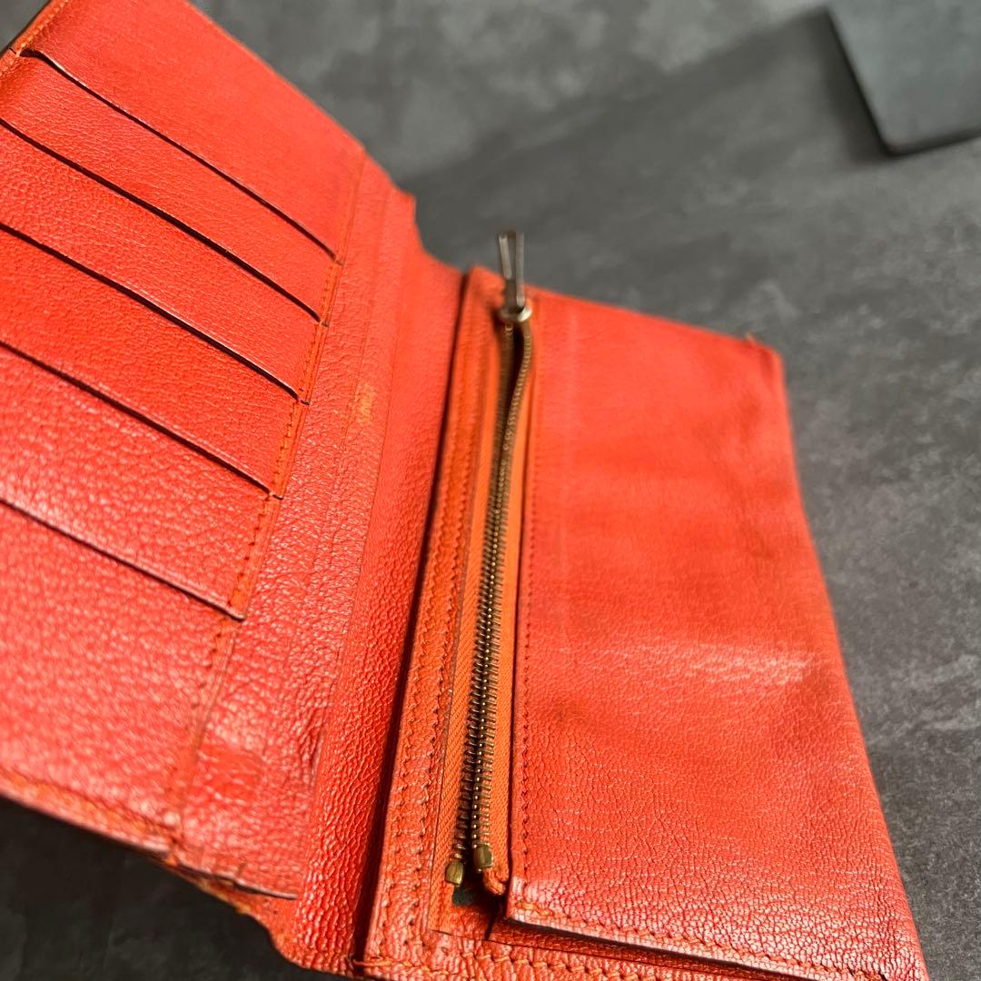 ⭐️エルメス⭐️ベアン クラシック ヴォーエプソン 長財布 オレンジ ゴールド金具