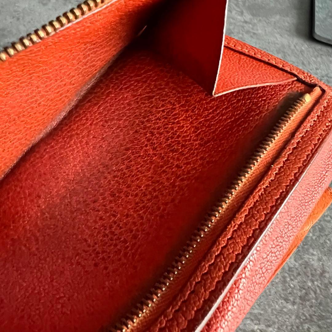 ⭐️エルメス⭐️ベアン クラシック ヴォーエプソン 長財布 オレンジ ゴールド金具