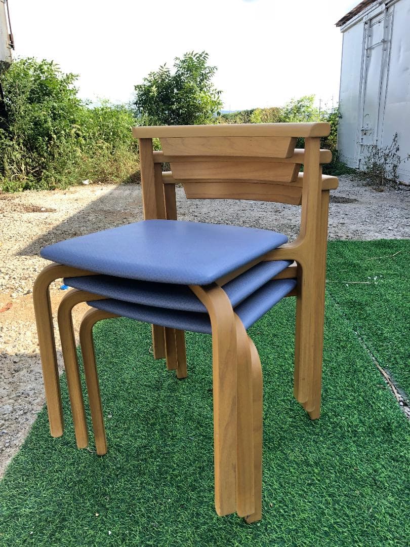 ●天童木工 椅子 イス 3脚 セット T-5348WB-ST型 天然木製フレーム