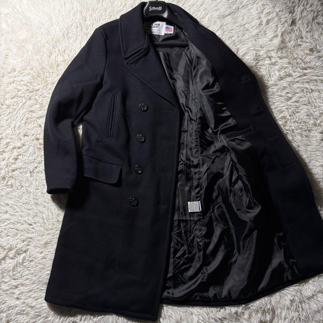 美品■Schott 714US LONG MELTON PEA COAT