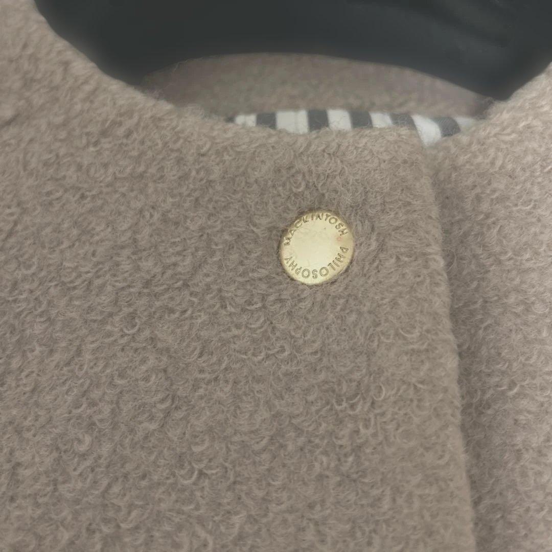 現行 mackintosh philosophy ウールパイルノーカラーコート
