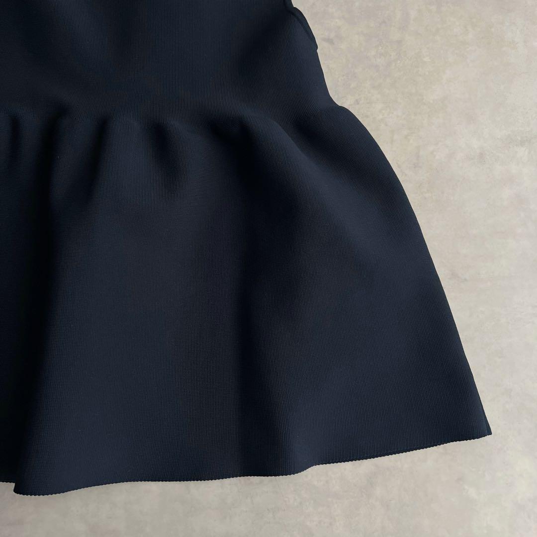 UNITED ARROWS P フリル ニットベスト　ネイビー