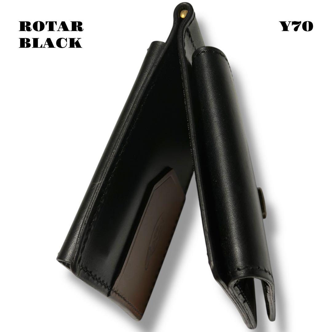 希少品！ ROTAR ローター レザー ウォレット 財布 ブラック 黒 本革 金