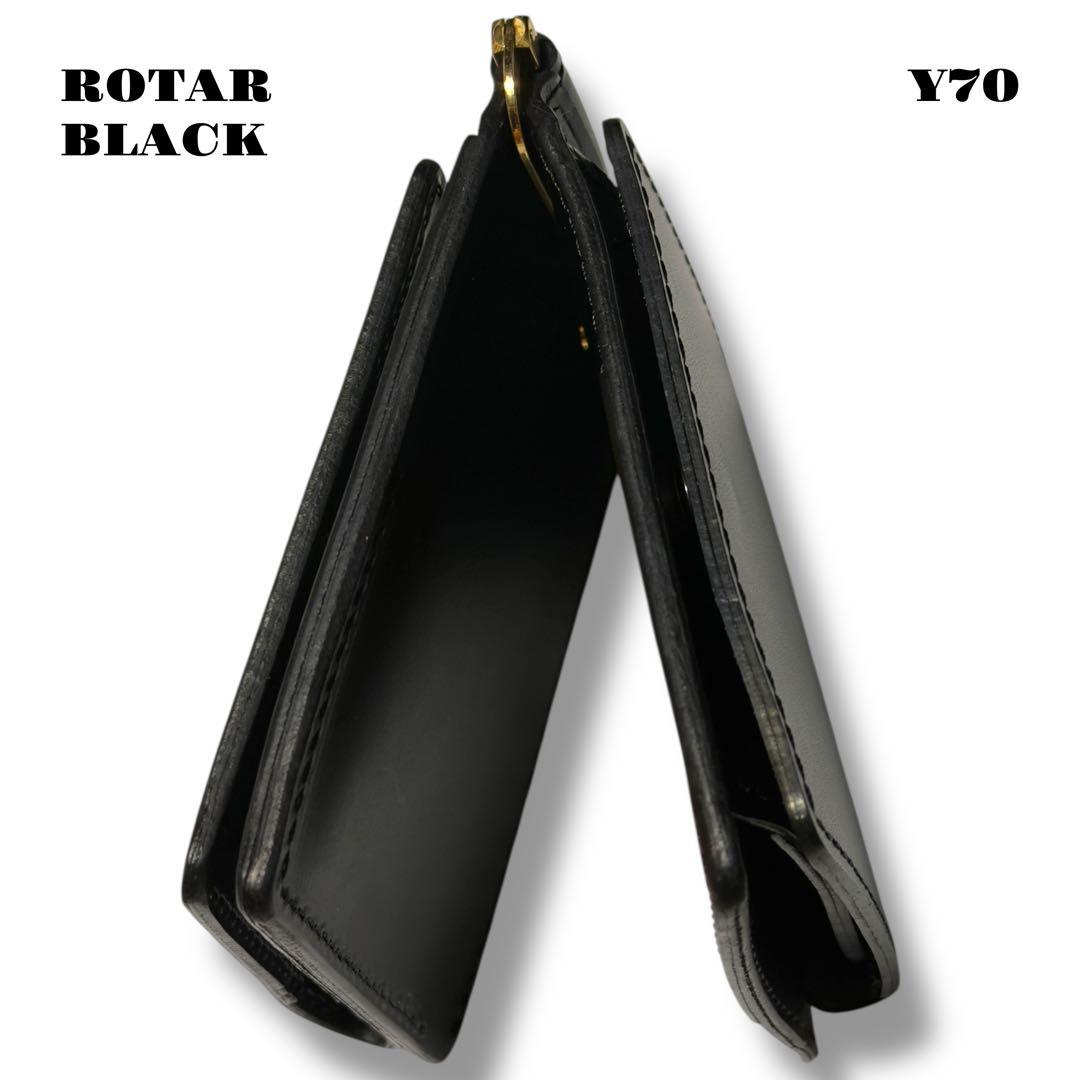希少品！ ROTAR ローター レザー ウォレット 財布 ブラック 黒 本革 金