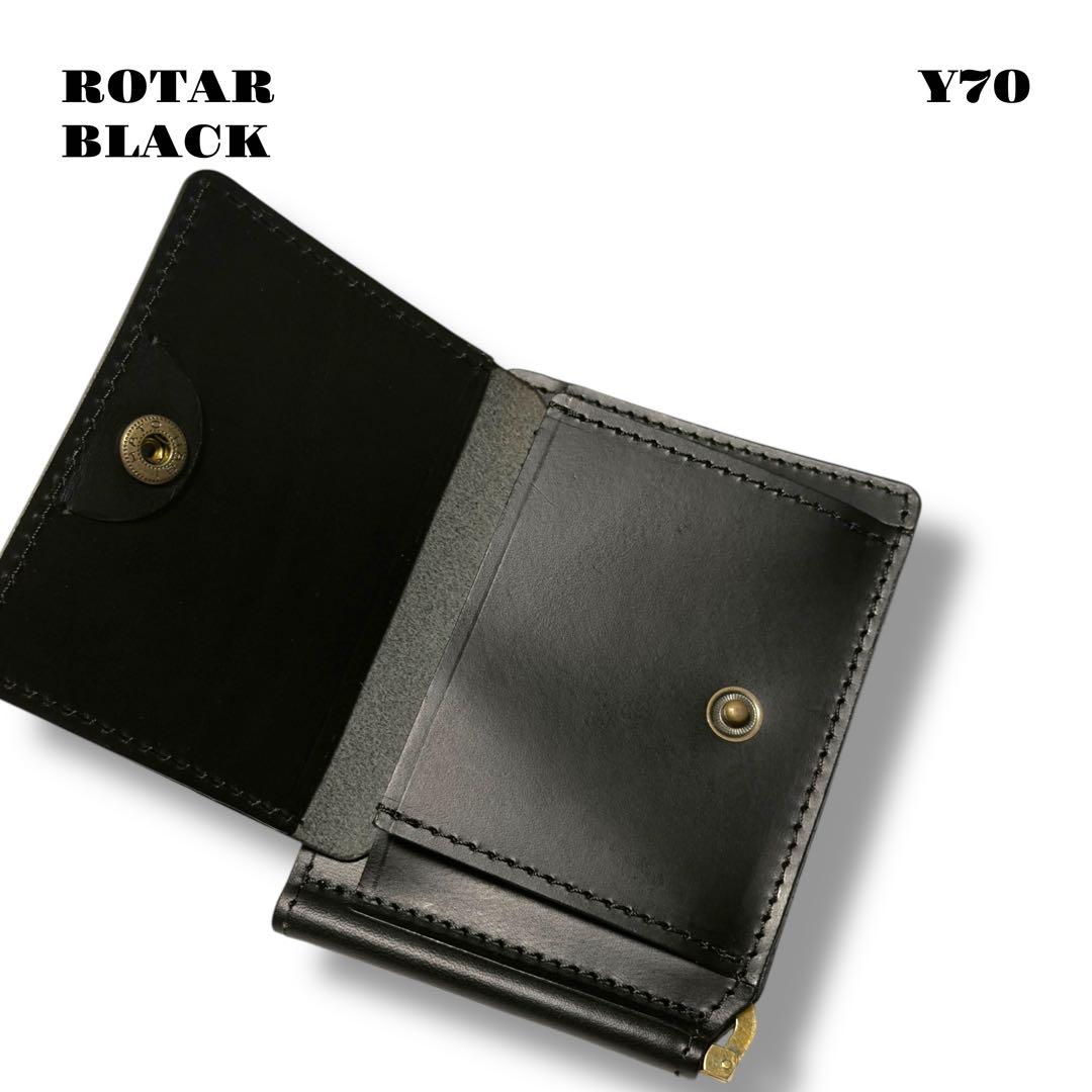 希少品！ ROTAR ローター レザー ウォレット 財布 ブラック 黒 本革 金