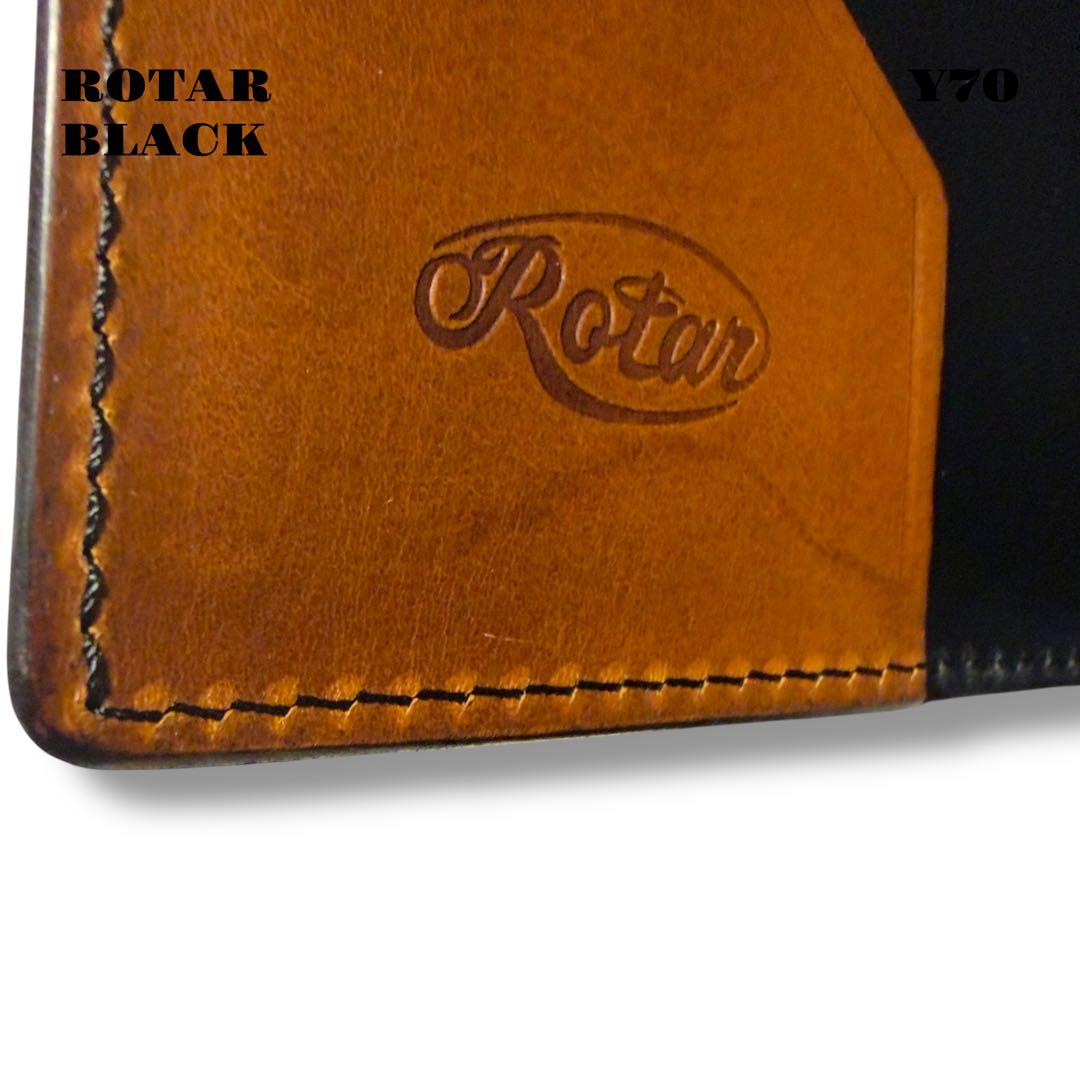 希少品！ ROTAR ローター レザー ウォレット 財布 ブラック 黒 本革 金