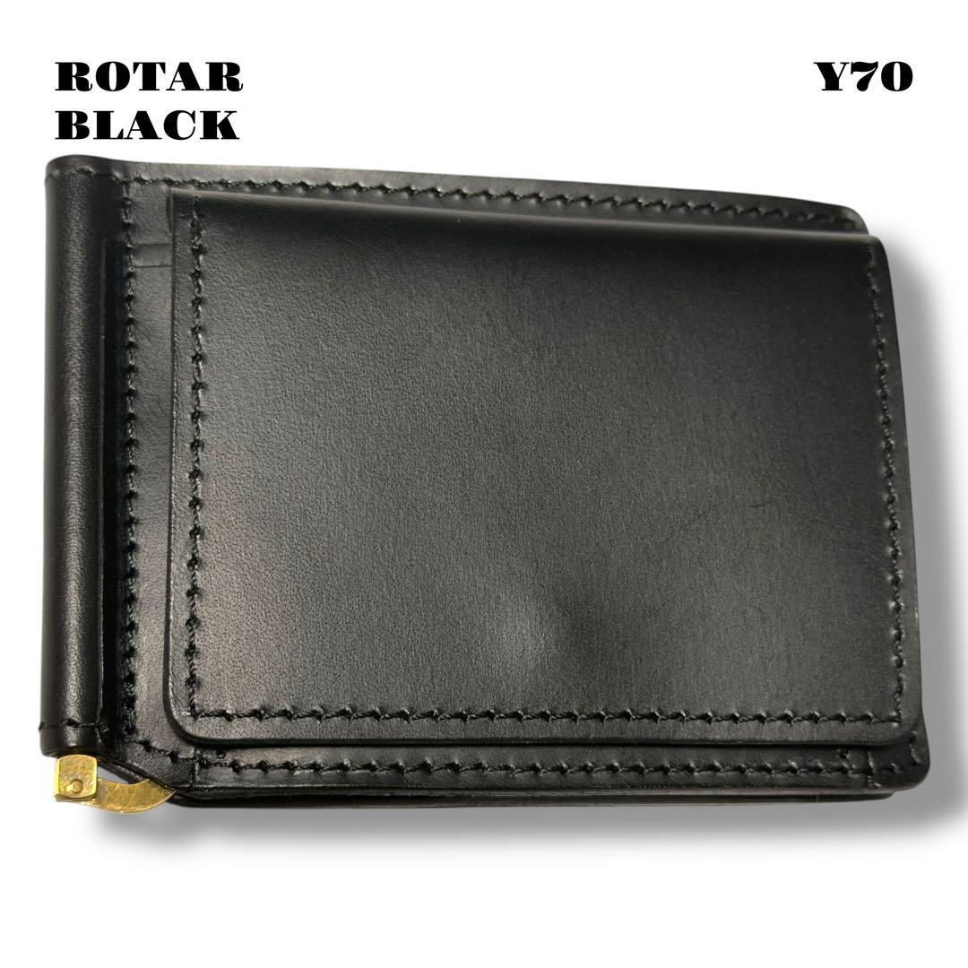 希少品！ ROTAR ローター レザー ウォレット 財布 ブラック 黒 本革 金
