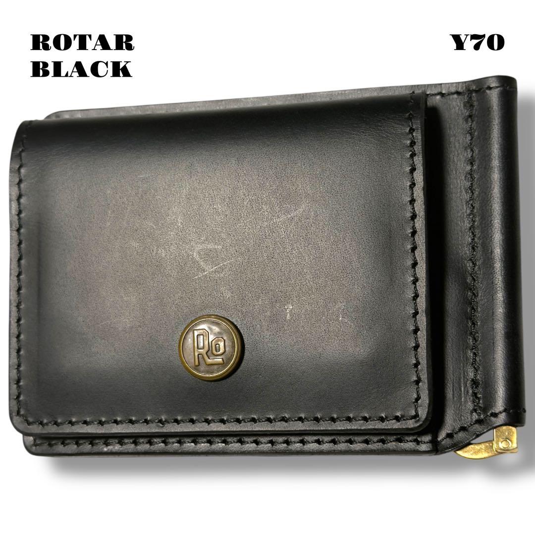 希少品！ ROTAR ローター レザー ウォレット 財布 ブラック 黒 本革 金