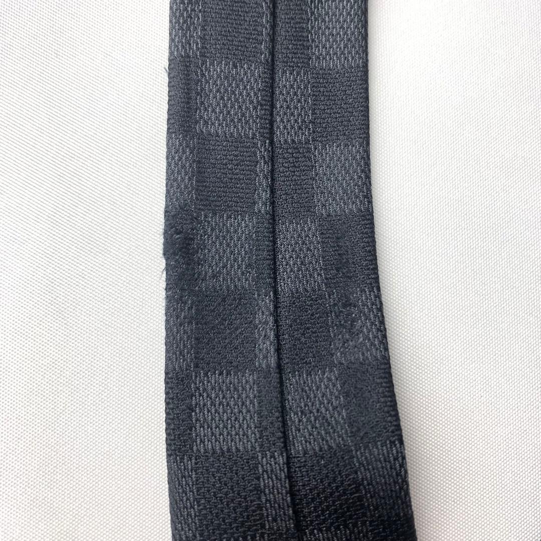 1029 LOUIS VUITTON ルイヴィトン　ダミエ　シルク　ネクタイ　黒