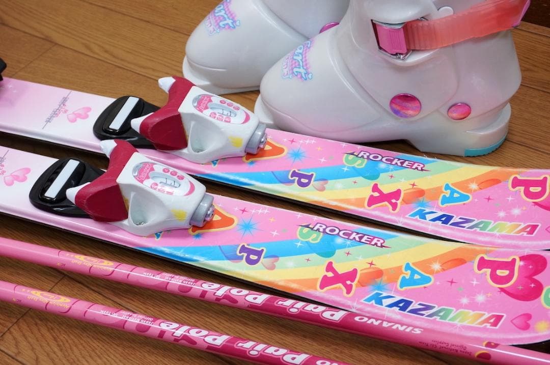 メンテ済 86cm 靴17cm KAZAMA スキーセット