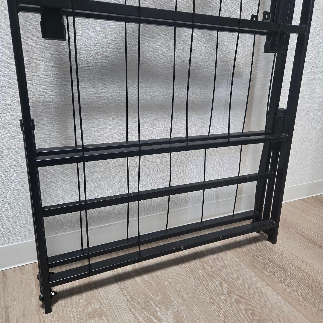 ZINUS ベッドフレーム セミダブル SD パイプベッド 折りたたみ ブラック