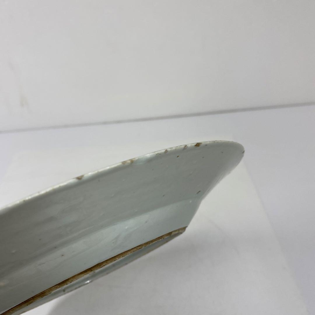 中国清朝時代　青花八寸皿　直径23.7㎝　タサチ　東さ7-0222☆2F