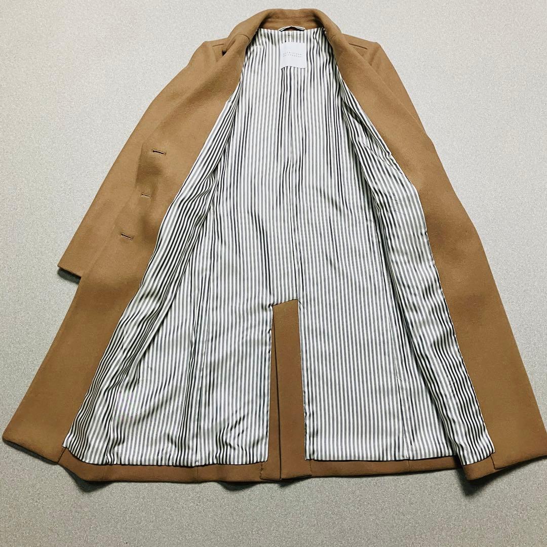 極美品✨マッキントッシュ チェスターコート ロング ベージュ 裏地ストライプ