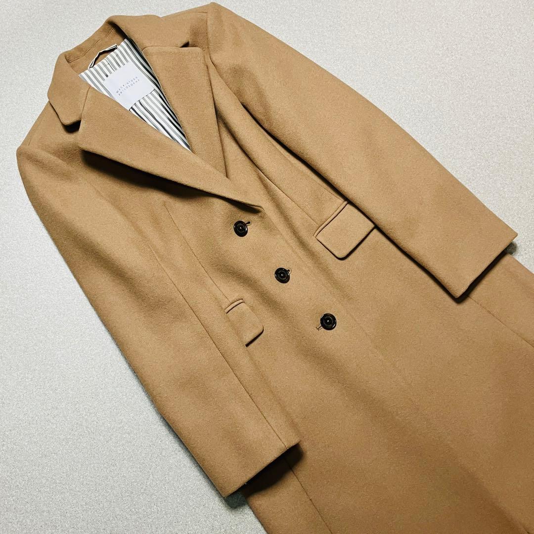極美品✨マッキントッシュ チェスターコート ロング ベージュ 裏地ストライプ