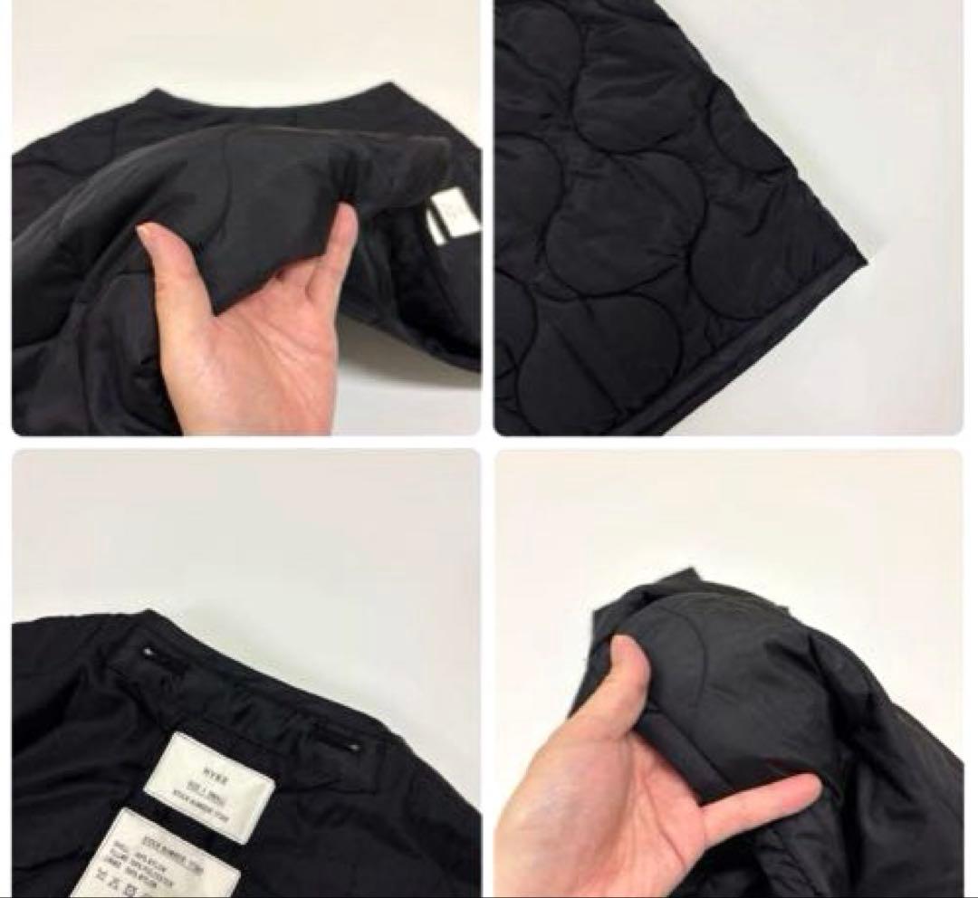 HYKE ハイク キルティング ロング ベスト　ブラックsize1