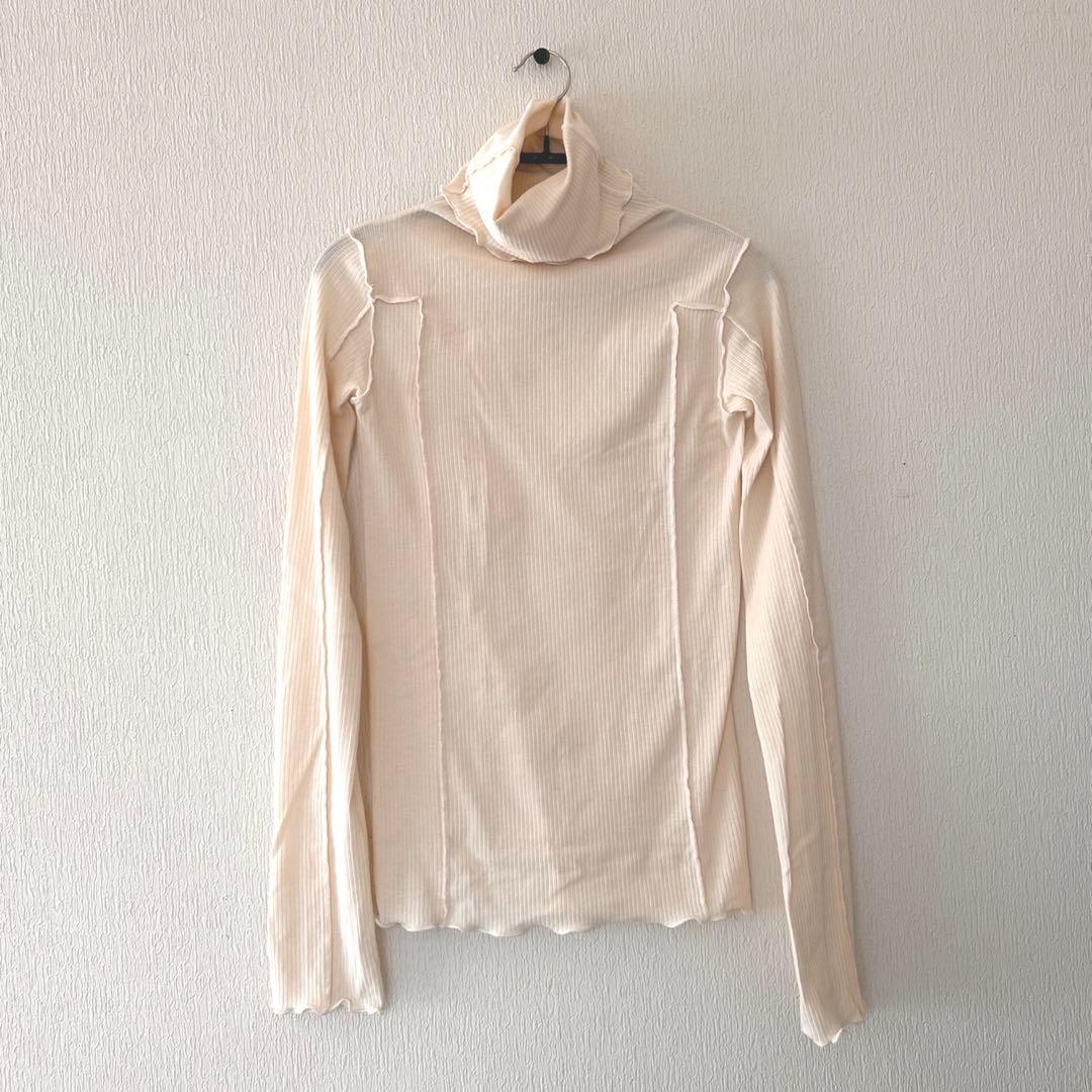 トップス BASERANGE OMATO TURTLE NECK OFF WHITE