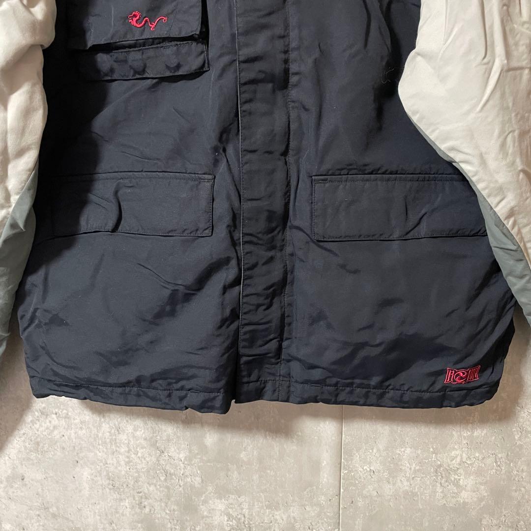 Burtonバートンスキーウェアスノーボードジャケット紺ネイビー灰色グレー刺繍