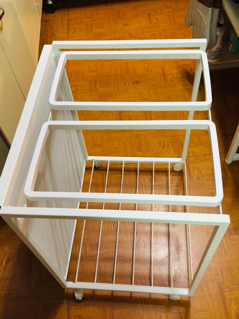 【使用9日】山崎実業 tower 目隠し袋止め付き2分別ダストワゴン