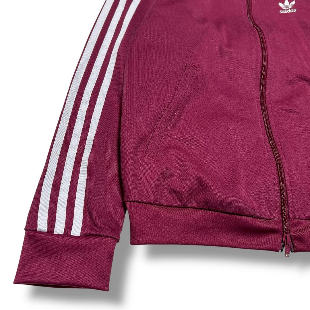 adidas トラックジャケット ボルドー パープル 系 M トレフォイル