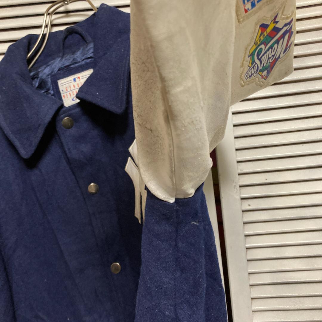 が*ん様 AUEH ライダース ジャケット 古着 野球 スタジャン レザー ワッ