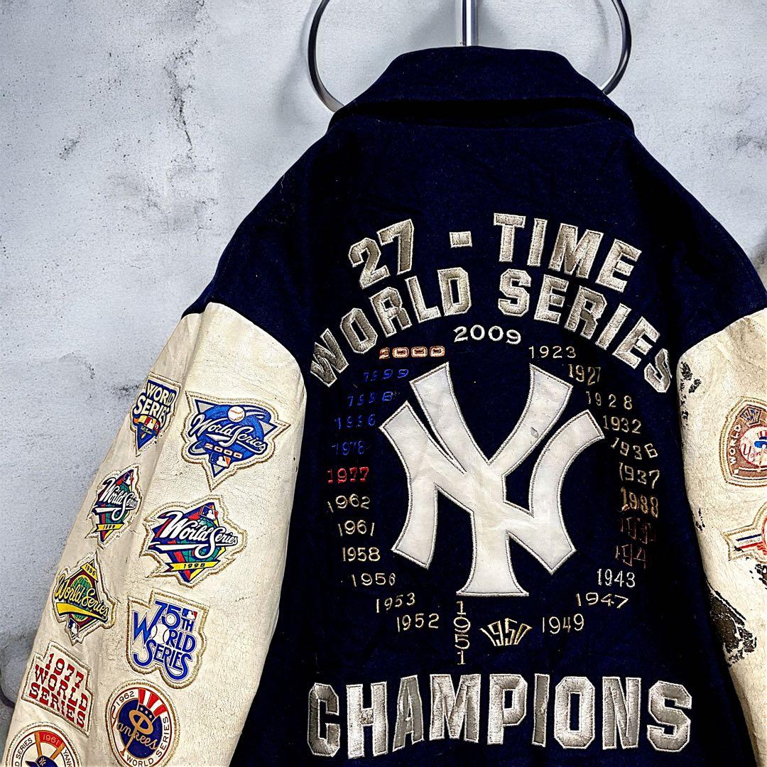 が*ん様 AUEH ライダース ジャケット 古着 野球 スタジャン レザー ワッ