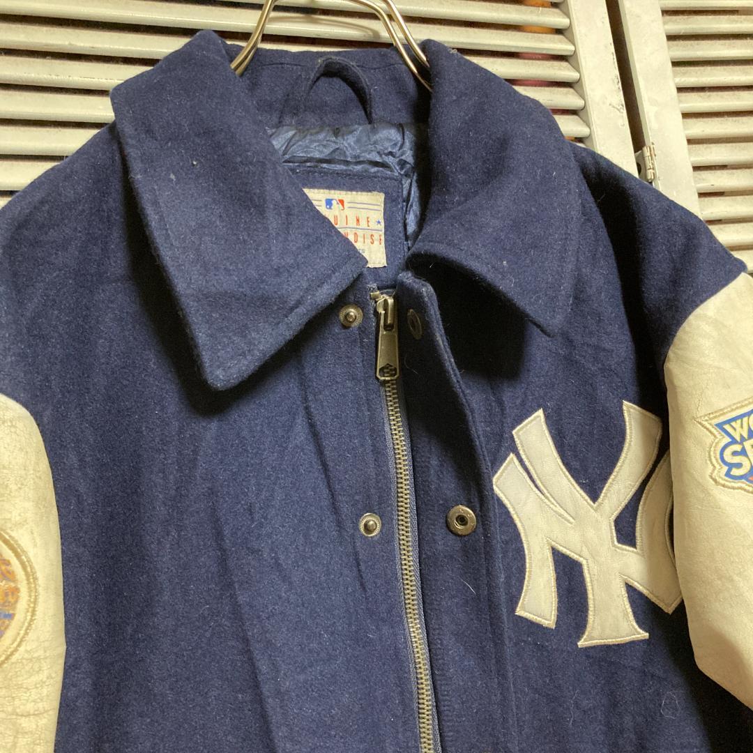 が*ん様 AUEH ライダース ジャケット 古着 野球 スタジャン レザー ワッ