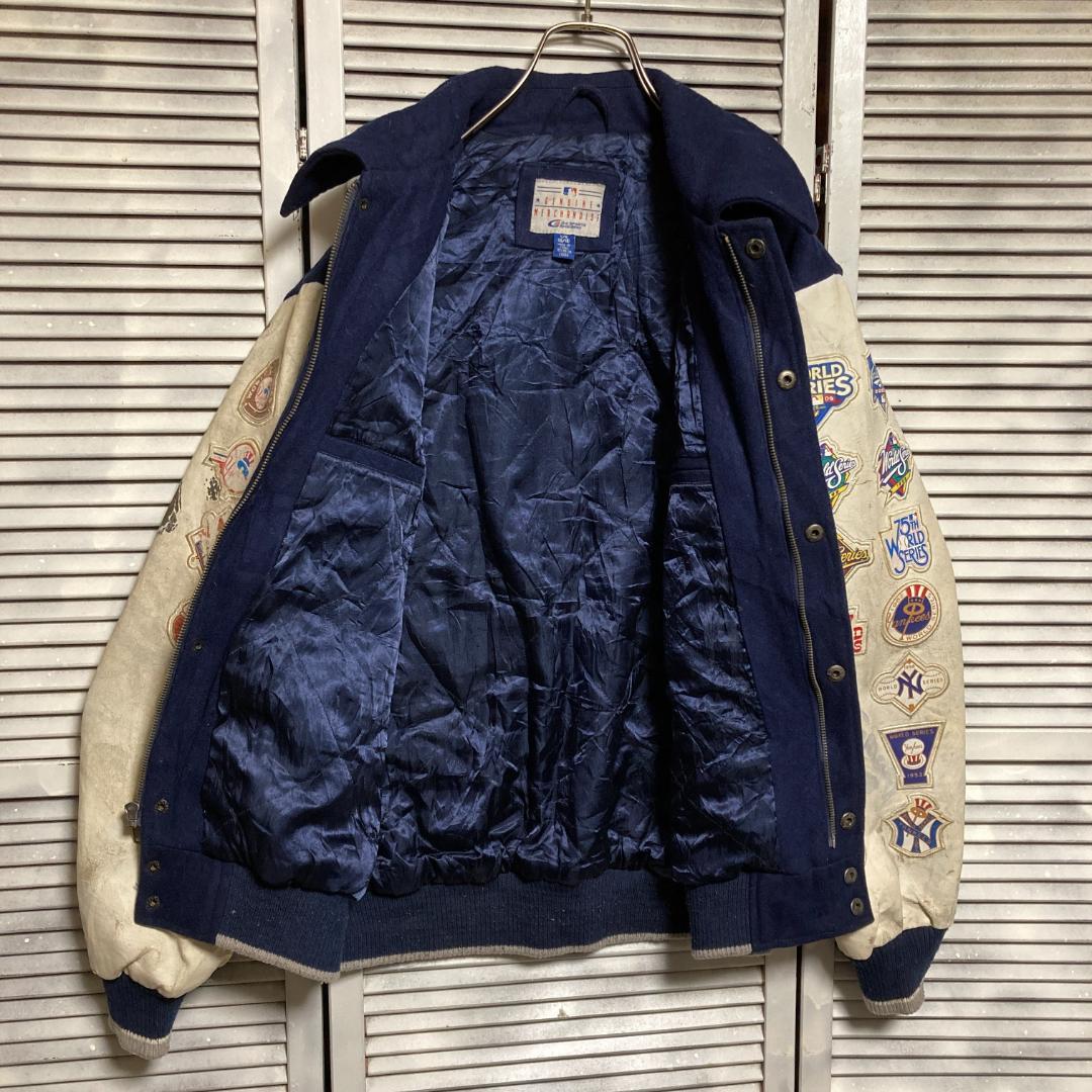 が*ん様 AUEH ライダース ジャケット 古着 野球 スタジャン レザー ワッ