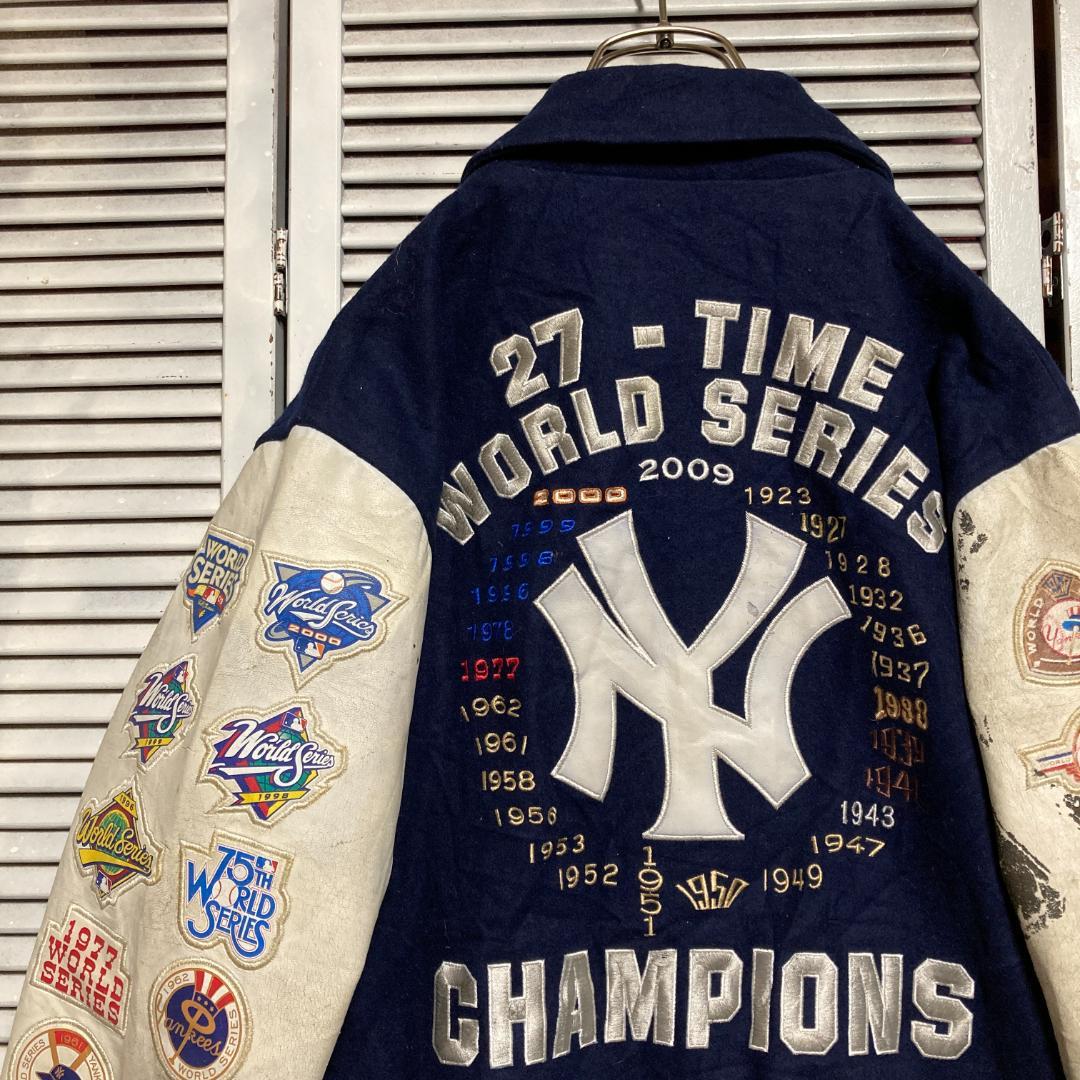 が*ん様 AUEH ライダース ジャケット 古着 野球 スタジャン レザー ワッ