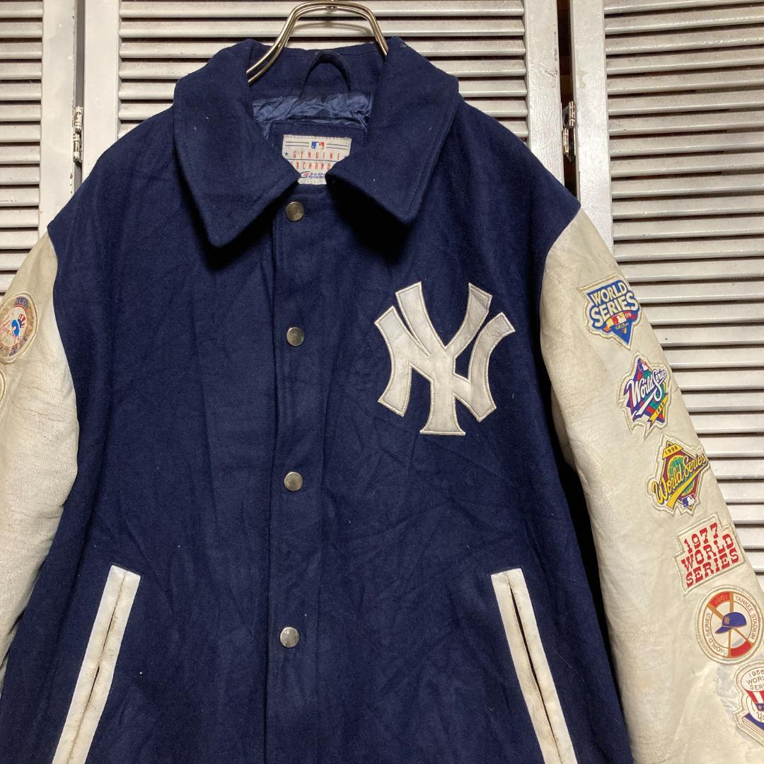 が*ん様 AUEH ライダース ジャケット 古着 野球 スタジャン レザー ワッ