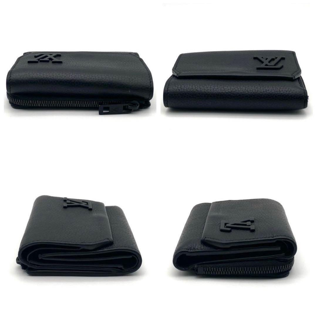 ルイヴィトン アエログラム ポルトフォイユ パイロット 三つ折り財布 ブラック