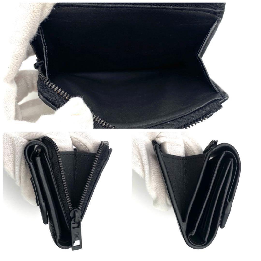 ルイヴィトン アエログラム ポルトフォイユ パイロット 三つ折り財布 ブラック