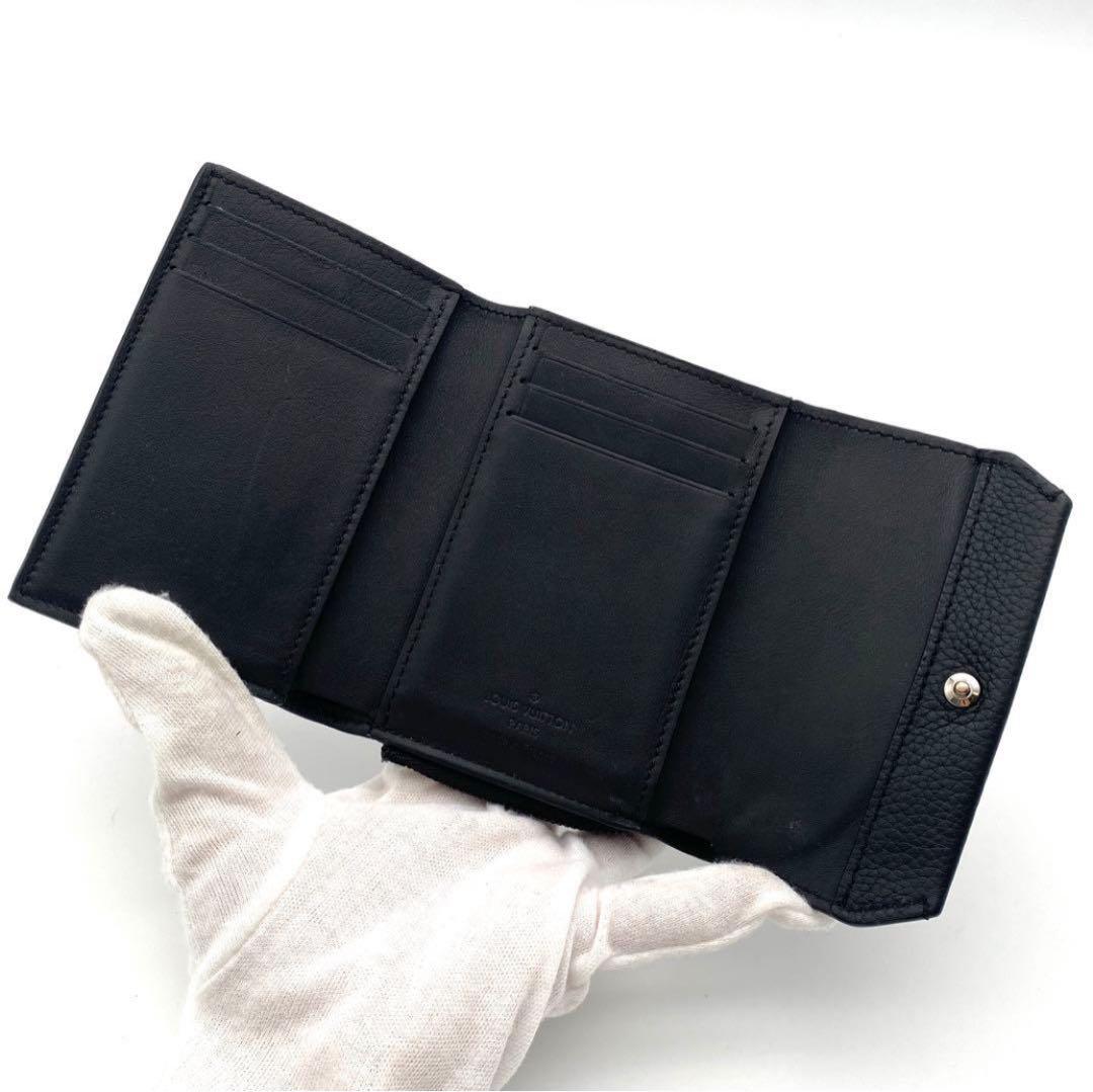 ルイヴィトン アエログラム ポルトフォイユ パイロット 三つ折り財布 ブラック