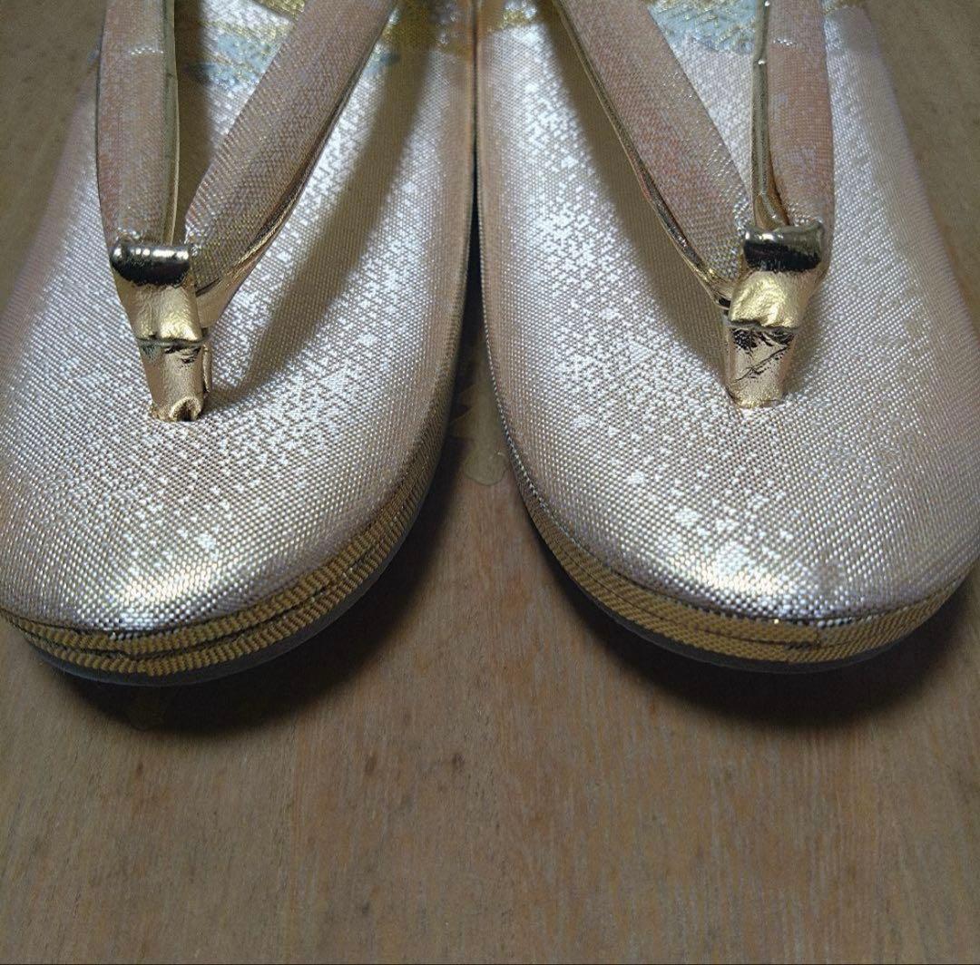 草履とバッグのセット Lサイズ ゴールド