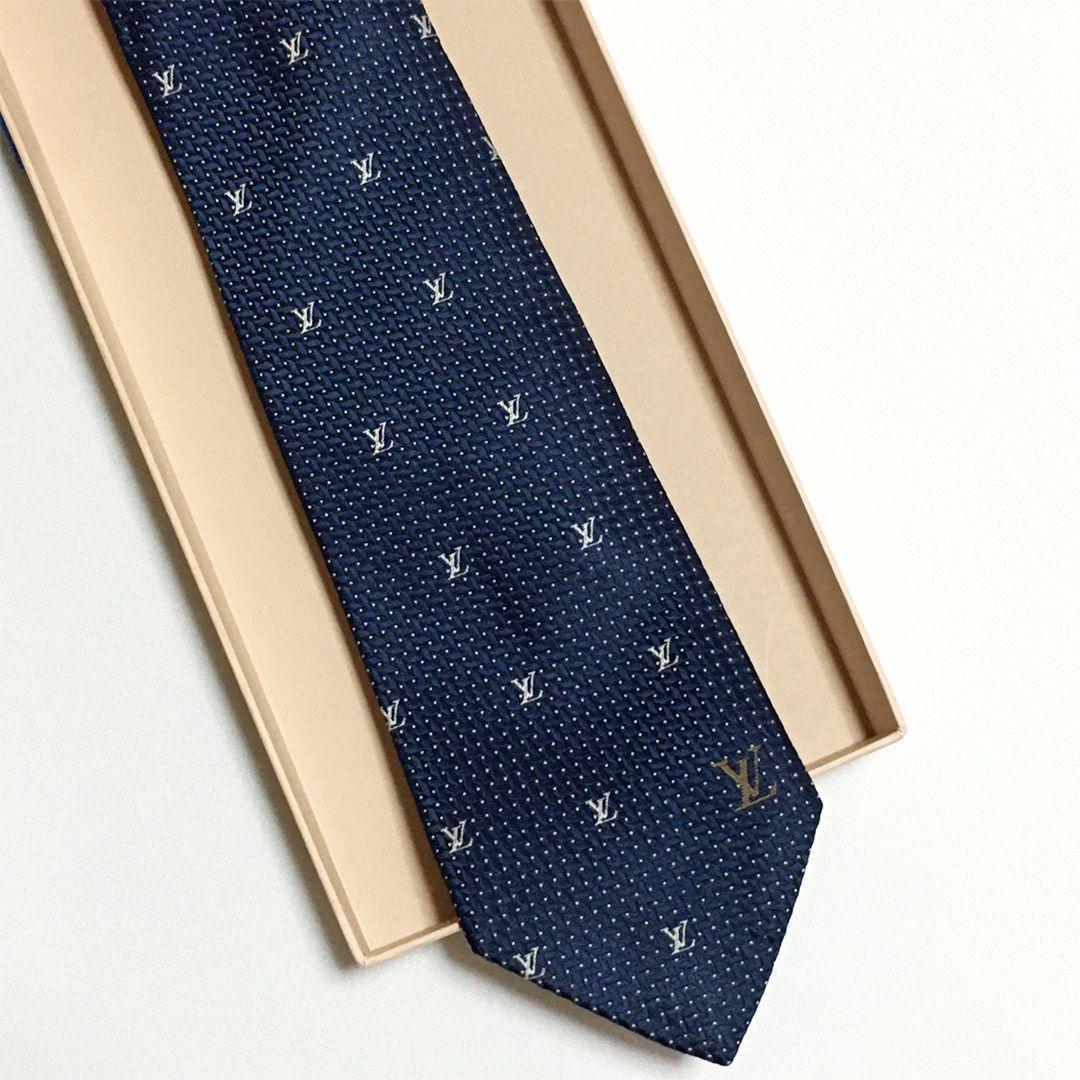 未使用級 ルイヴィトン Louis Vuitton ネクタイ ドット LV柄