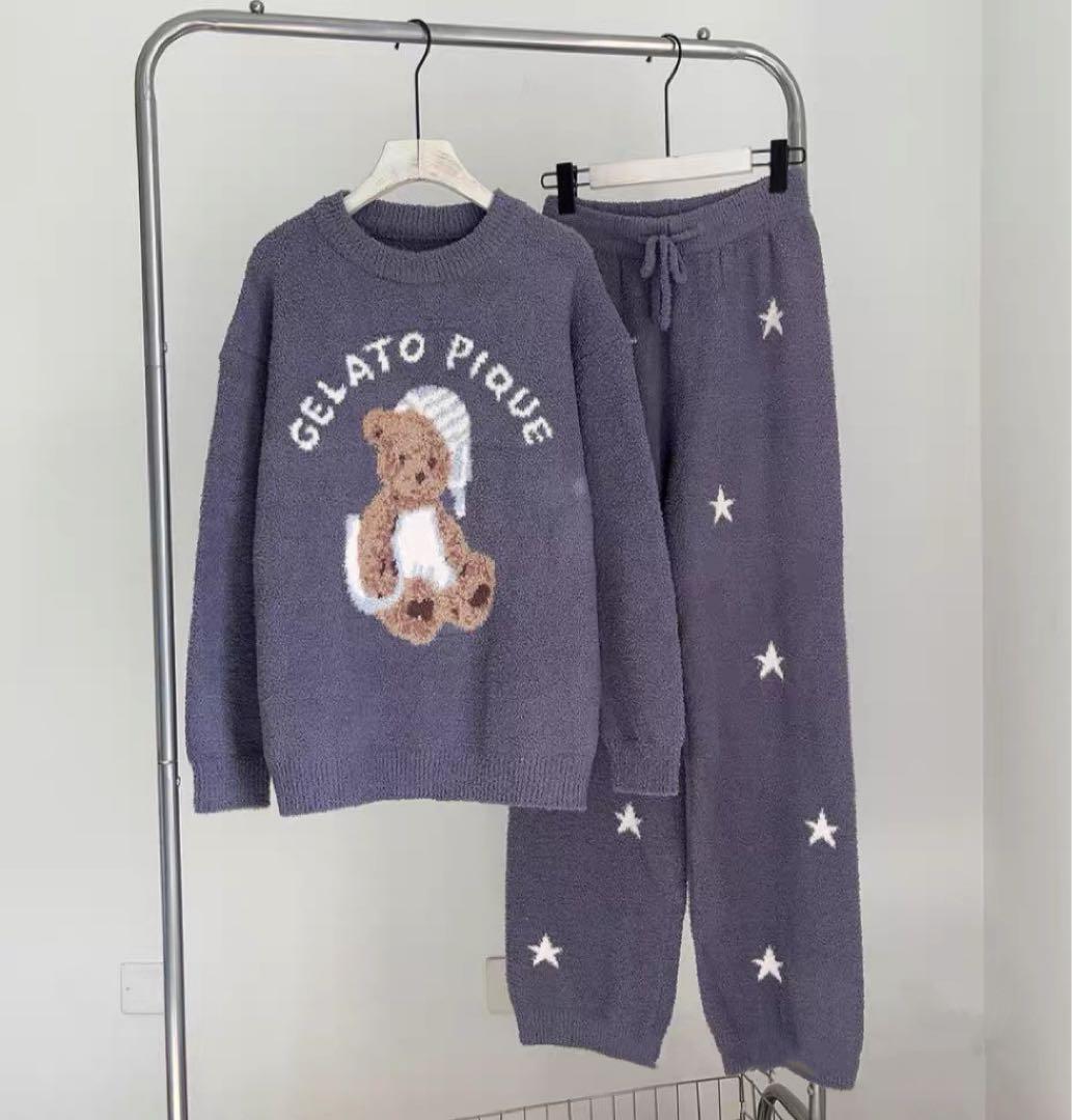 ジェラートピケ ジェラピケ ベア モコモコルームウェア 上下セット. 005
