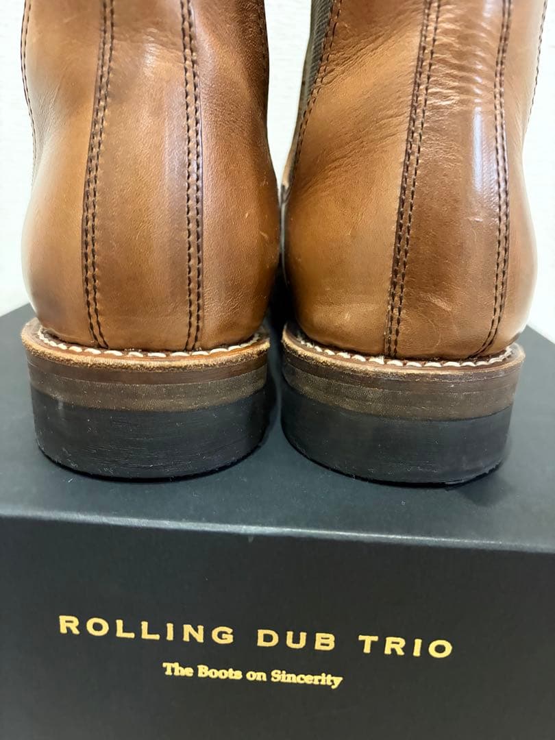 美品　ローリングダブトリオ　スタン　クロムエクセル　ナチュラル　サイドゴアブーツ