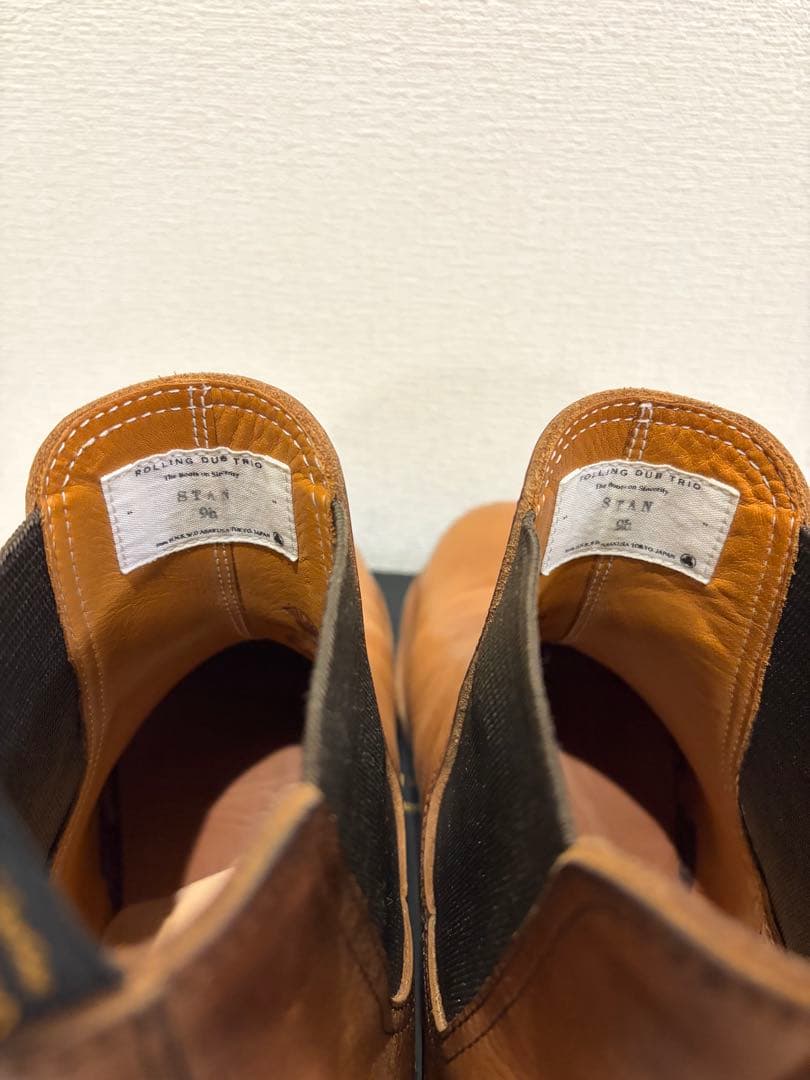 美品　ローリングダブトリオ　スタン　クロムエクセル　ナチュラル　サイドゴアブーツ