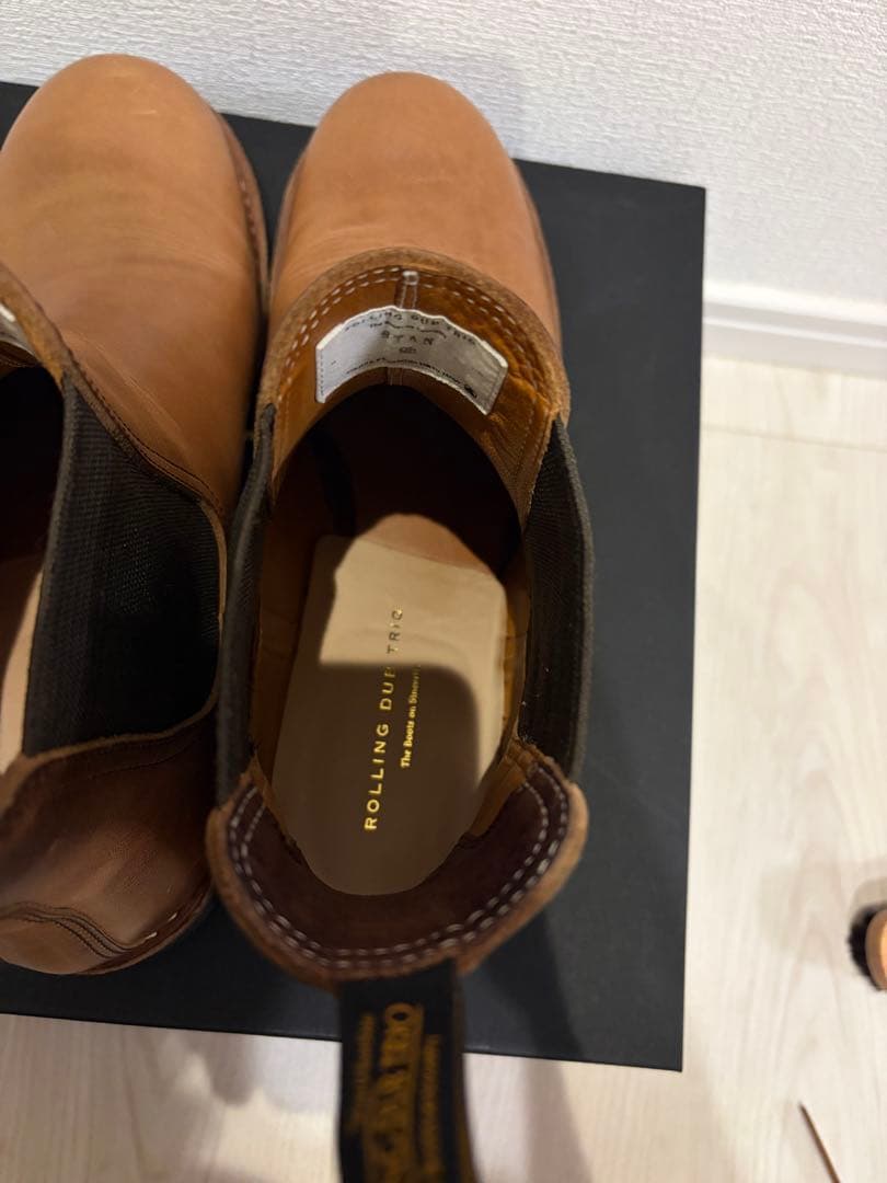 美品　ローリングダブトリオ　スタン　クロムエクセル　ナチュラル　サイドゴアブーツ