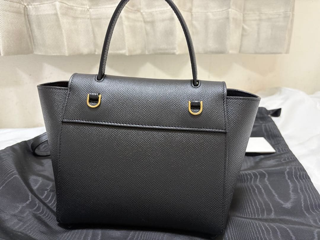 CELINE セリーヌ ベルトバッグ ナノ ブラック ショルダー付 正規品