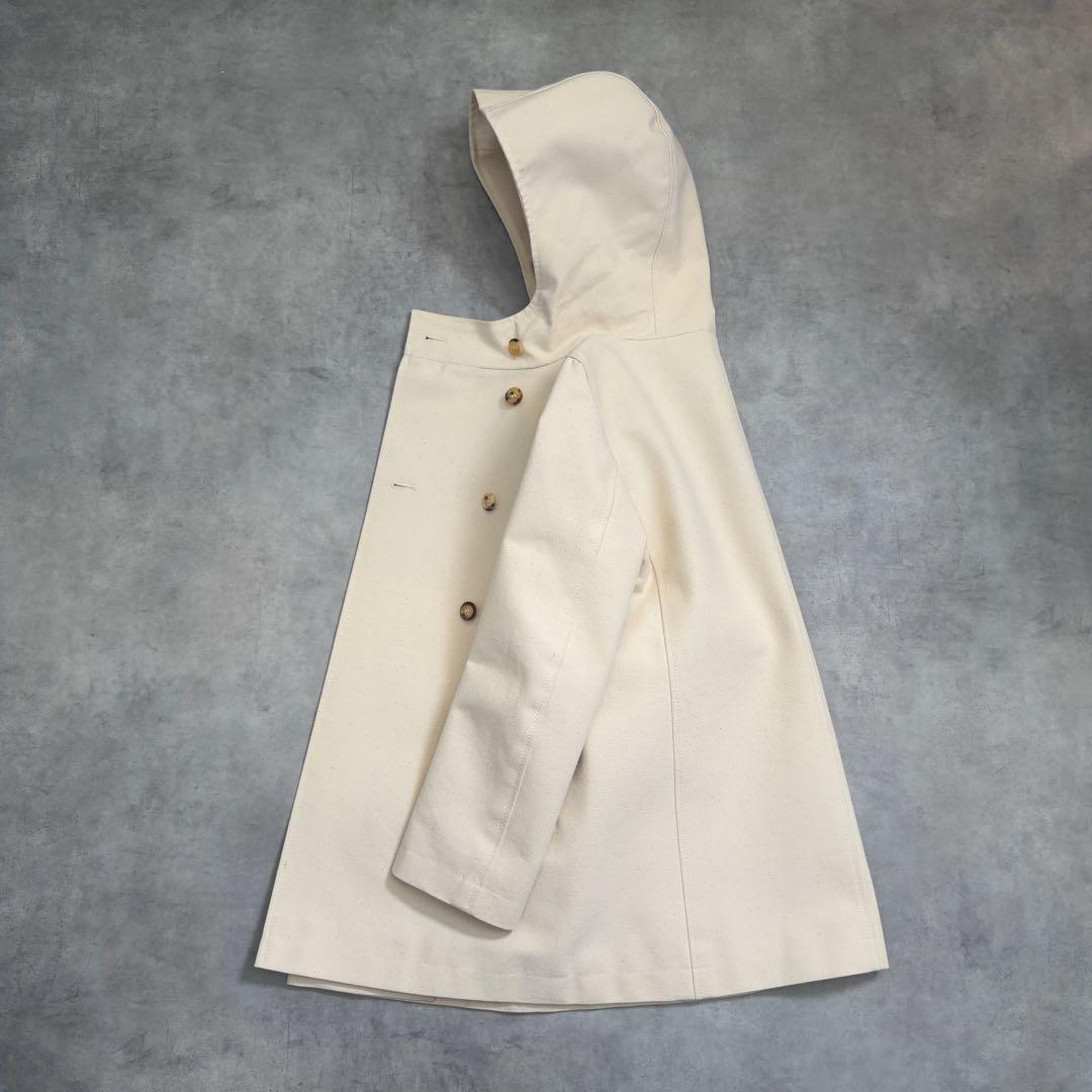 【CELINE】セリーヌ フードコットンスプリングコート 生成り 36ベルギー製