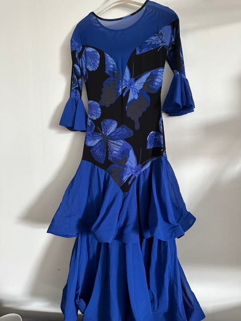 セール社交ダンスドレス スタンダードドレス 蝶々モダンダンス オーダーメイド