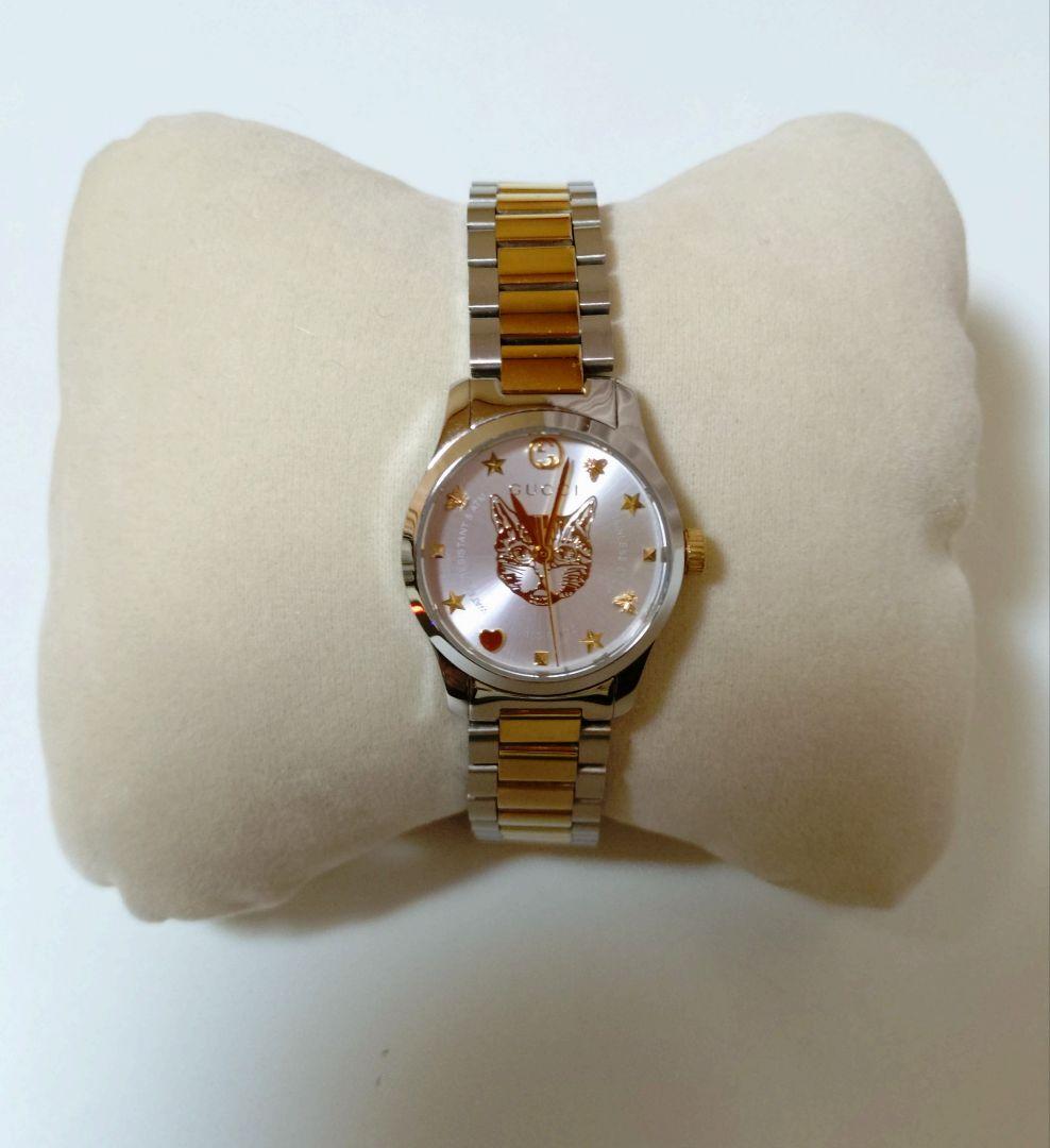 GUCCI Gタイムレス レディース腕時計（猫モチーフ）