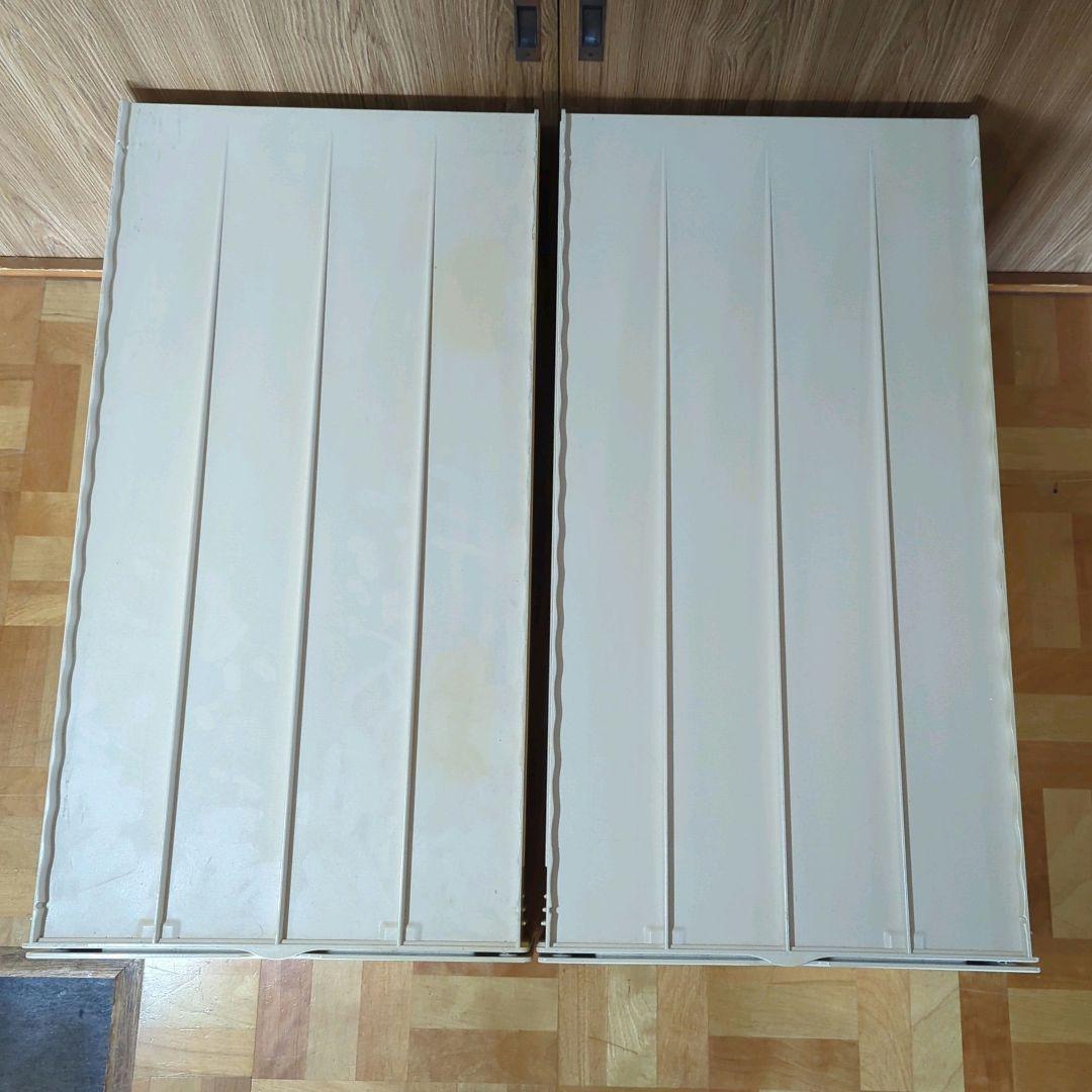 タッパーウエア スーパーチェスト ロング 2段 アイボリー2個セット 中古 収納