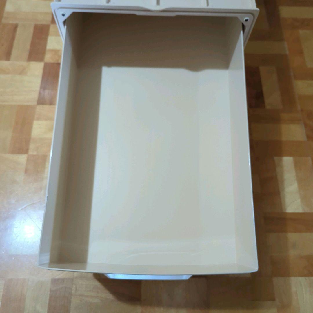 タッパーウエア スーパーチェスト ロング 2段 アイボリー2個セット 中古 収納