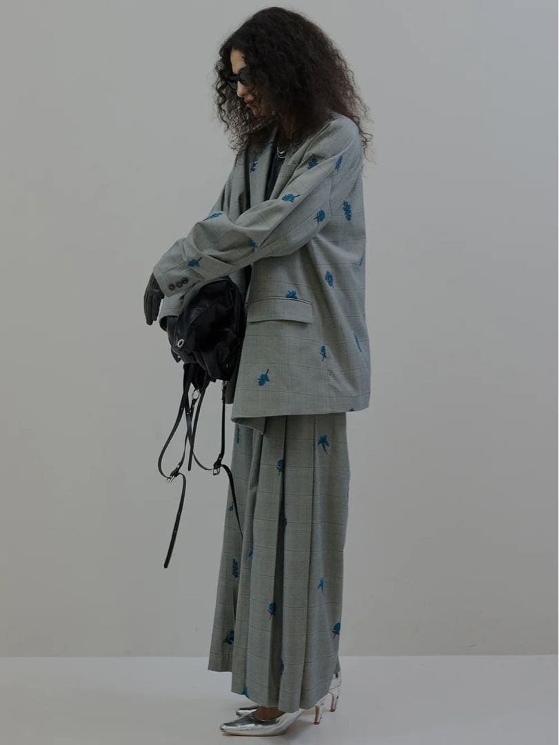 ジャケット・アウター ameri vintage CHECK FLOWER PAPA JACKET