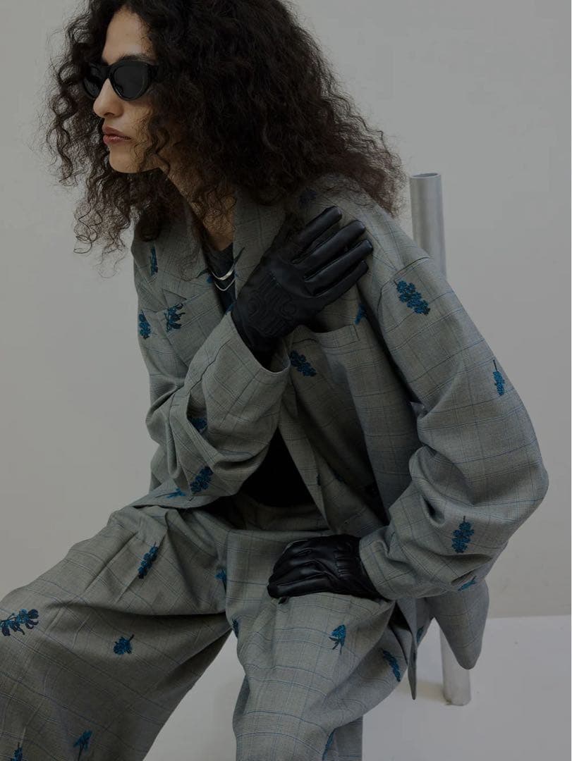 ジャケット・アウター ameri vintage CHECK FLOWER PAPA JACKET